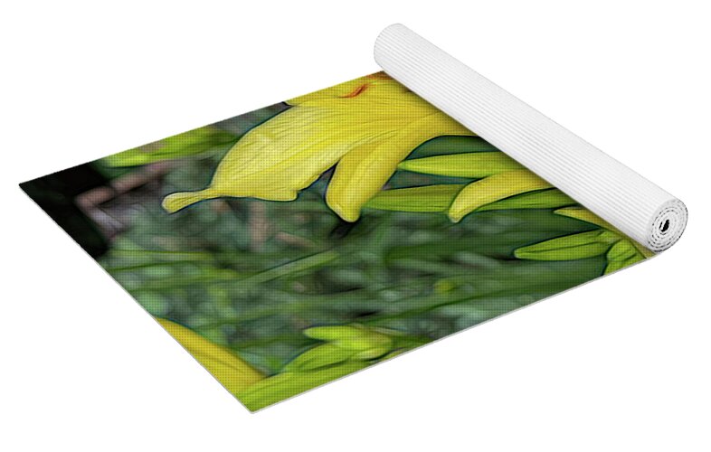 Yellow Daylilies In July - Yoga Mat