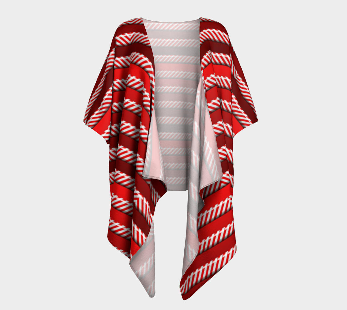 Peppermint Stripes Draped Kimono