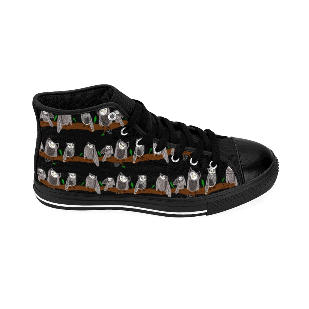 Cute Owl Pattern Women's High-top Sneakers