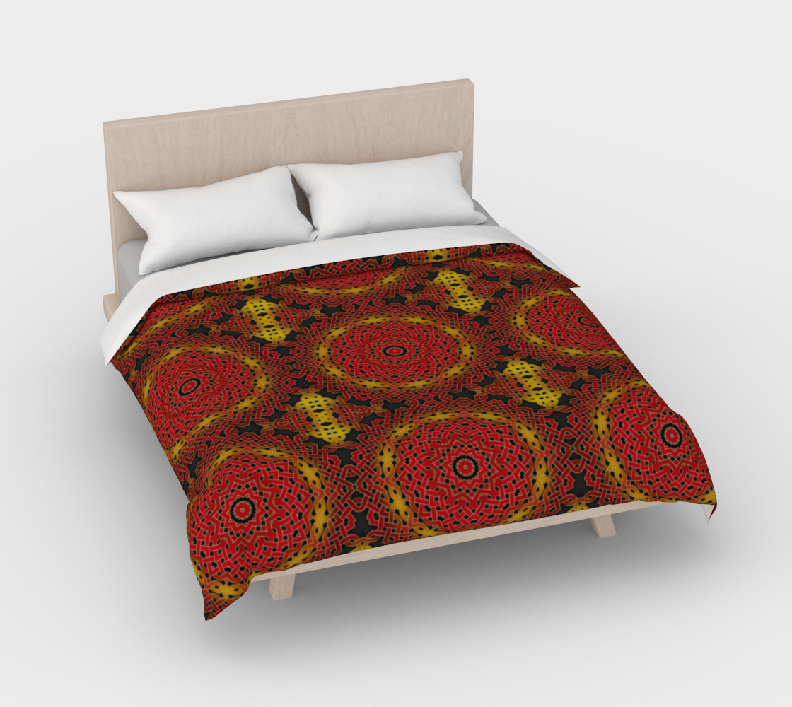 Celtic Orange Spirals Duvet Cover