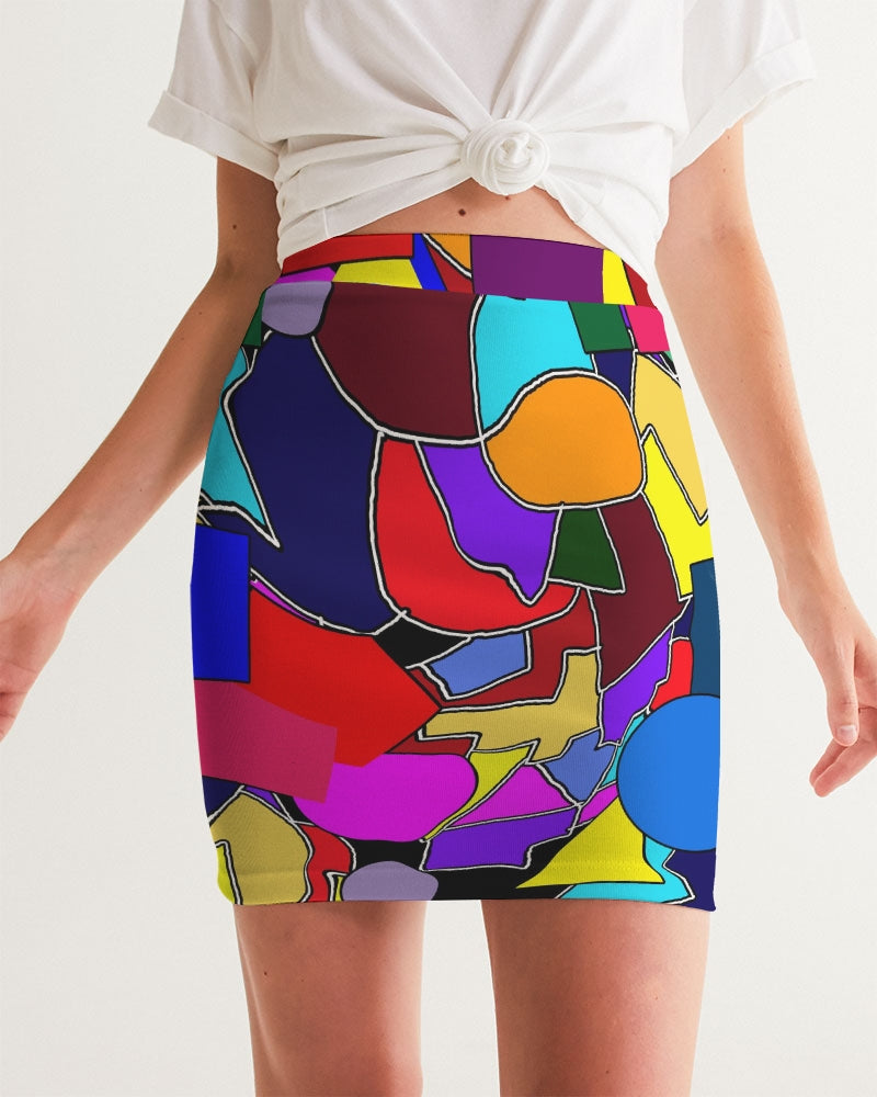 Crazy Color Abstract Women's Mini Skirt