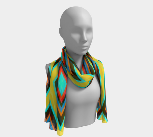 Colorful Diamonds Variation 5 Long Scarf