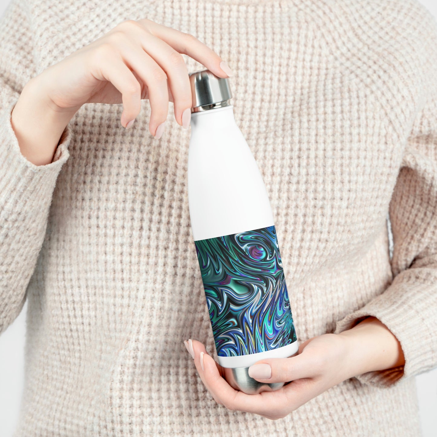 Blue Swirl Fractal 20oz Insulated Bottle