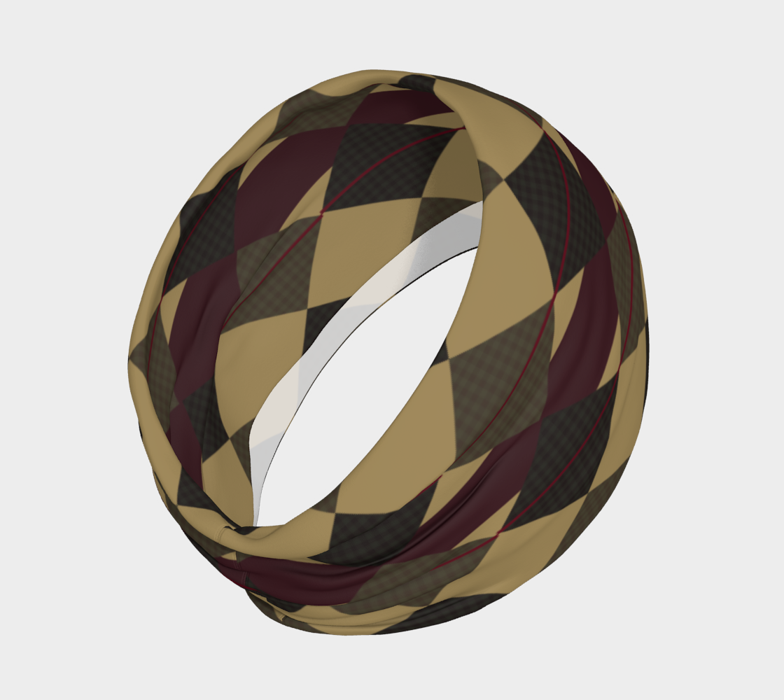 Checkered Brown Plaid Headband