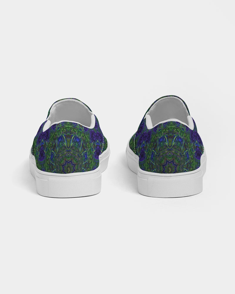 blue Green Ribbon Kaleidoscope Women's Slip-On Canvas Shoe