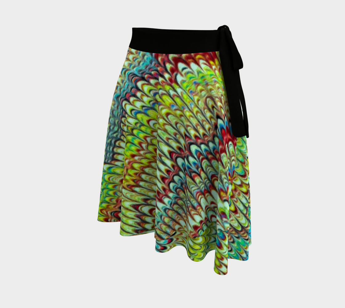 Cool Green Marbled Wrap Skirt