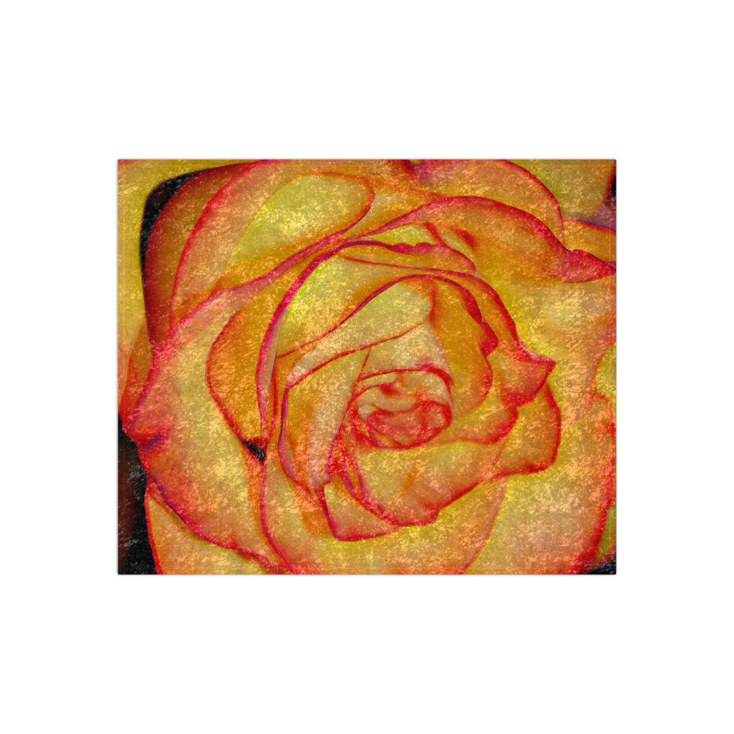 Bright Orange Rose Crushed Velvet Blanket