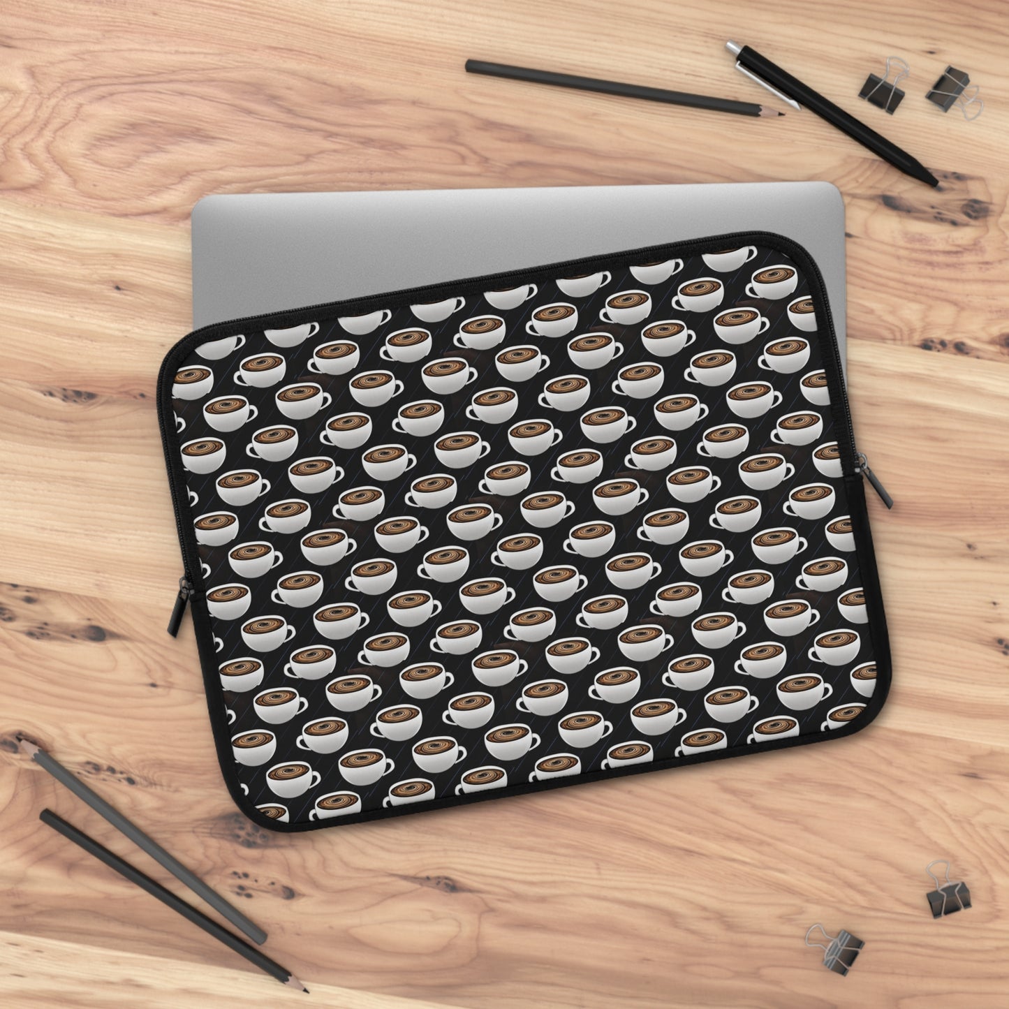 Coffee Cups Pattern Laptop Sleeve