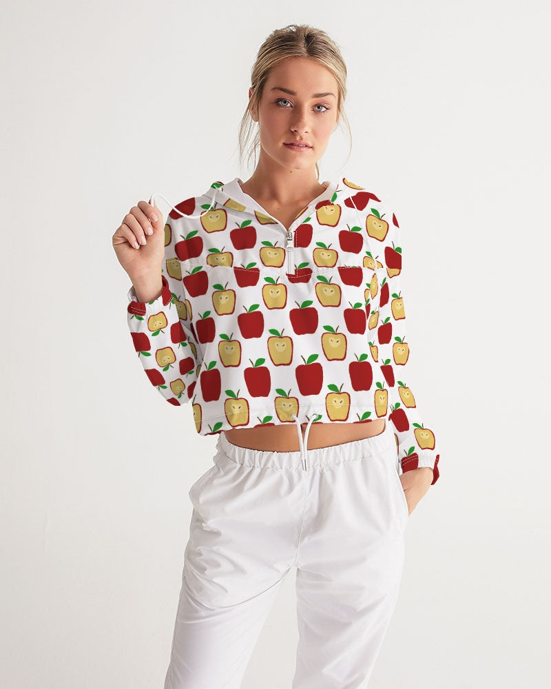 Apple Polkadots Women's Cropped Windbreaker