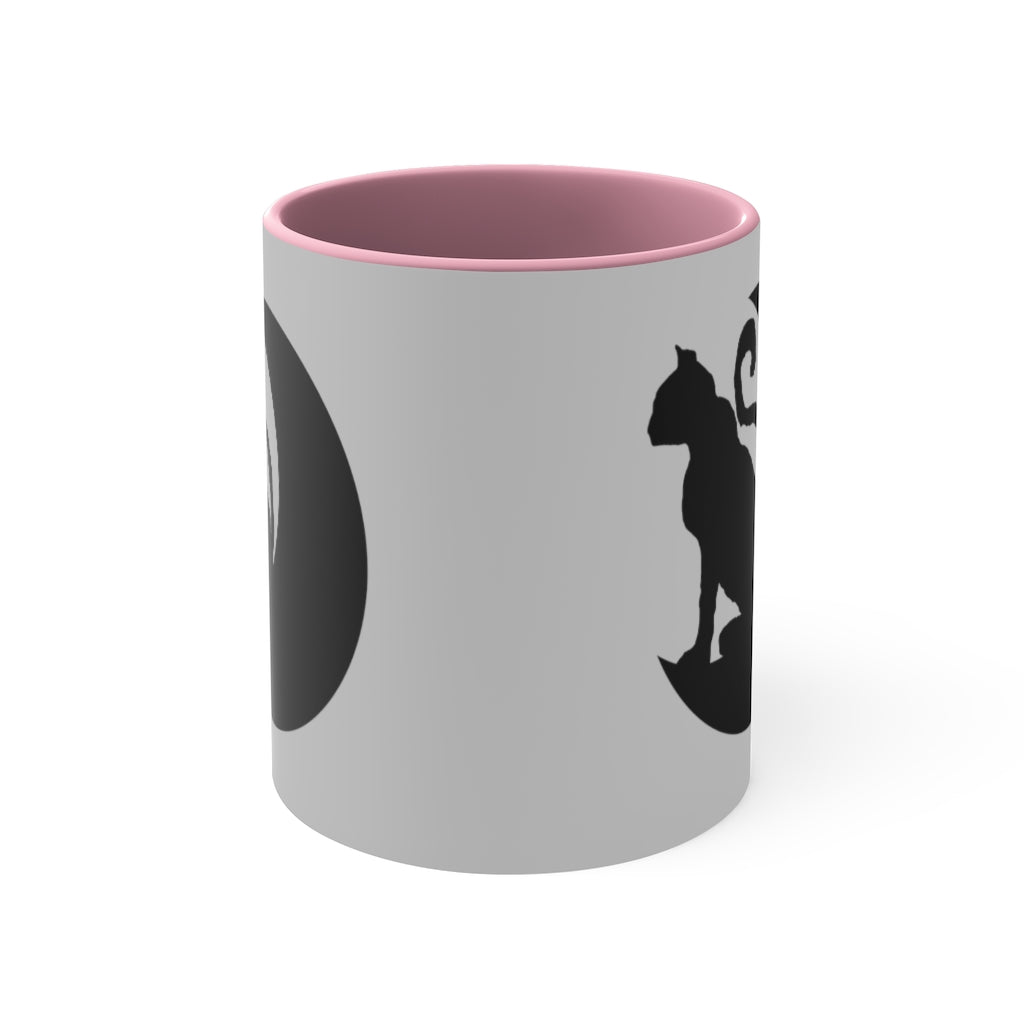 Cat On The Moon Accent Coffee Mug, 11oz