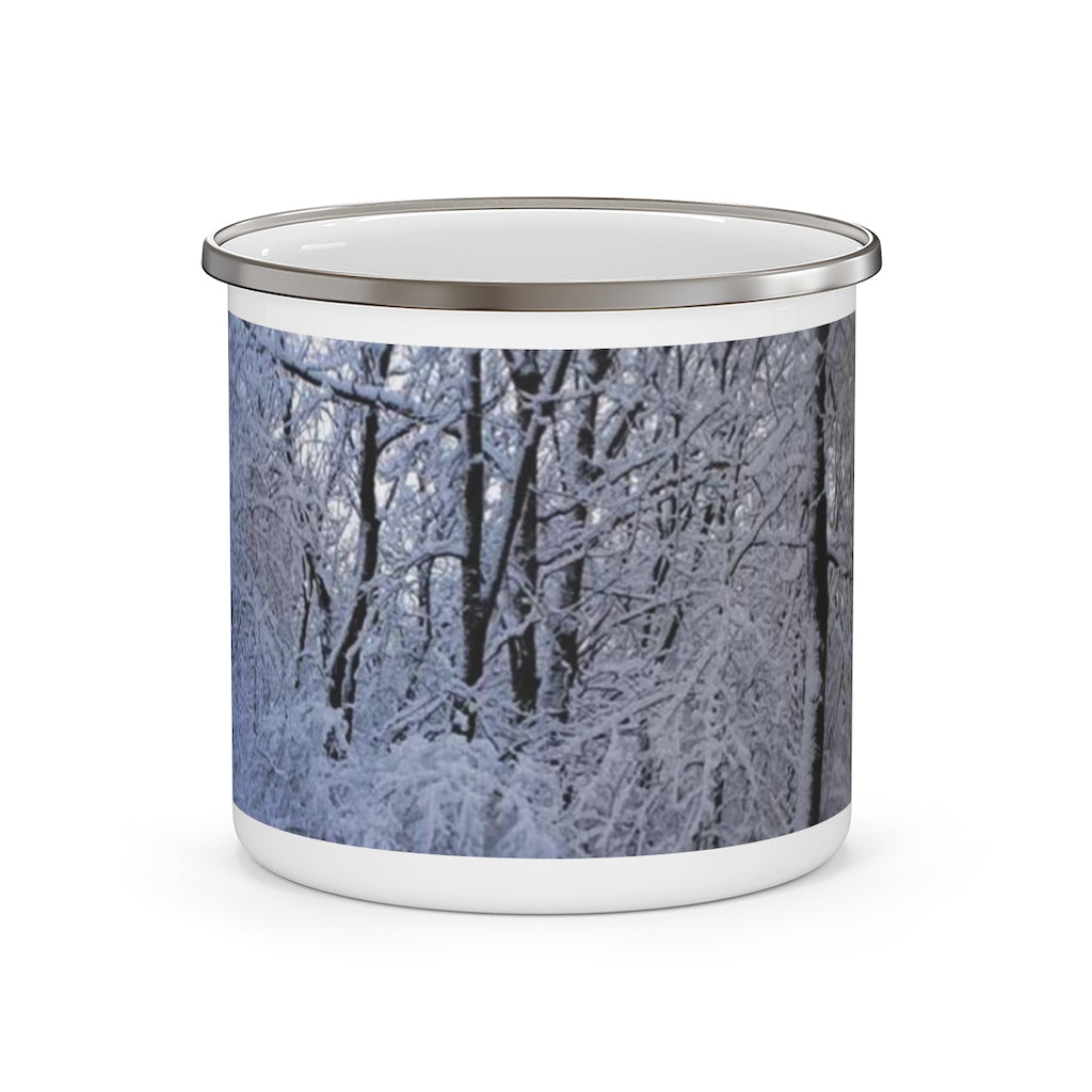 Snowscape Enamel Camping Mug