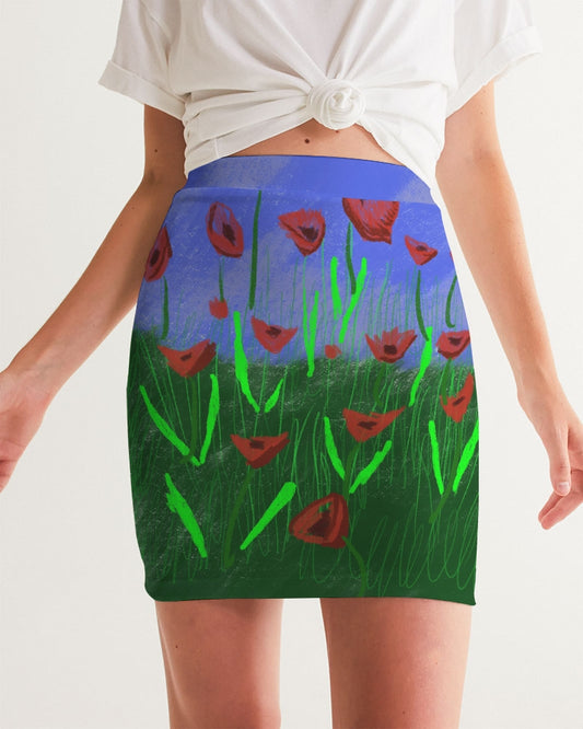 Field Of Poppies Women's Mini Skirt
