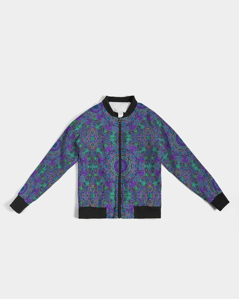 Blue Green Purple Kaleidoscope Women's Bomber Jacket