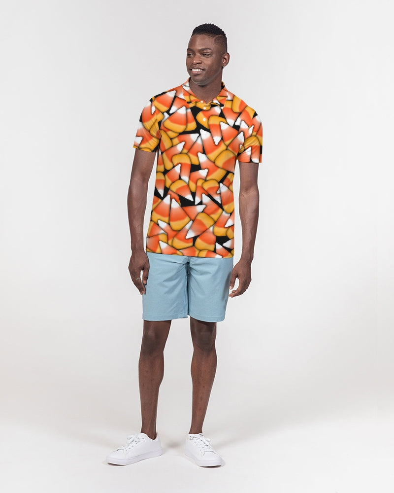 Candy Corn Pattern Men's Slim Fit Short Sleeve Polo