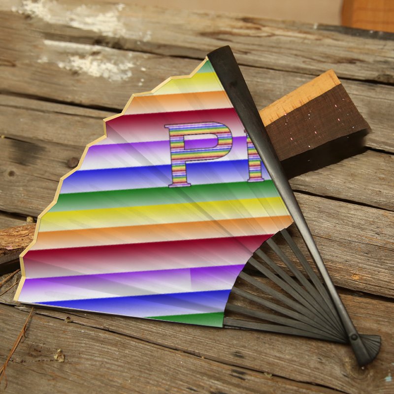 Pride LGBTQ Double-side Custom Spun Silk Fan Retro Hand-held Folding Fan