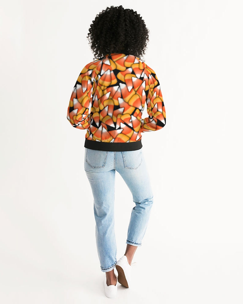 Candy Corn Pattern Women's Bomber Jacket