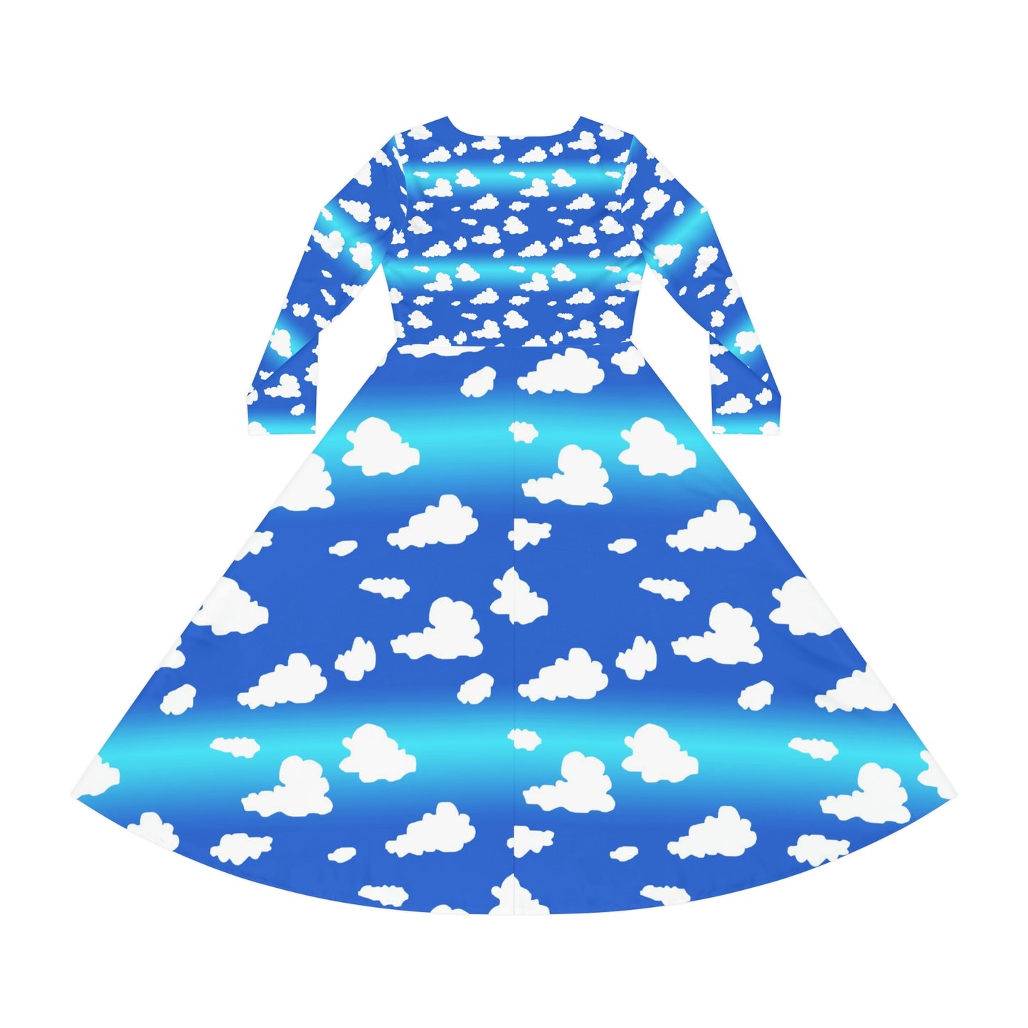 Clouds Pattern Women's Long Sleeve Dance Dress