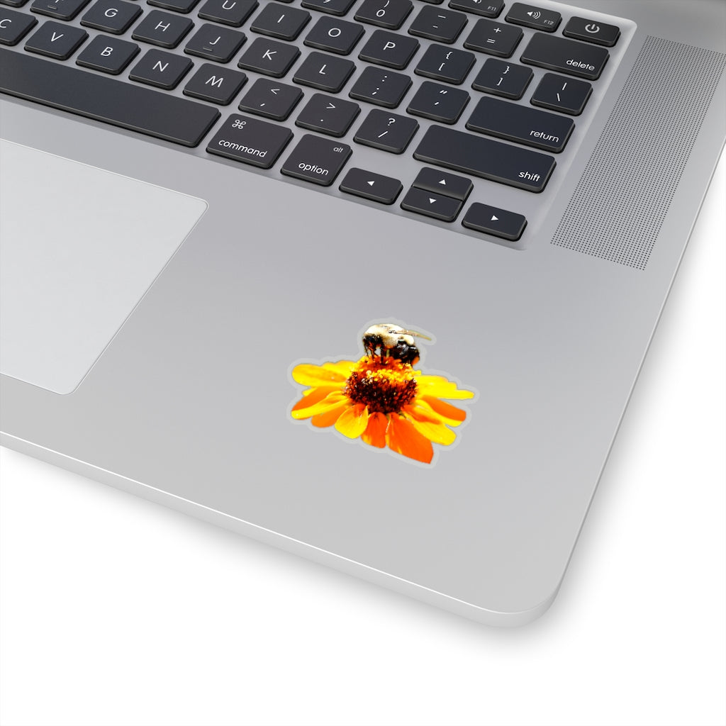 Bee on a Flower Kiss-Cut Stickers