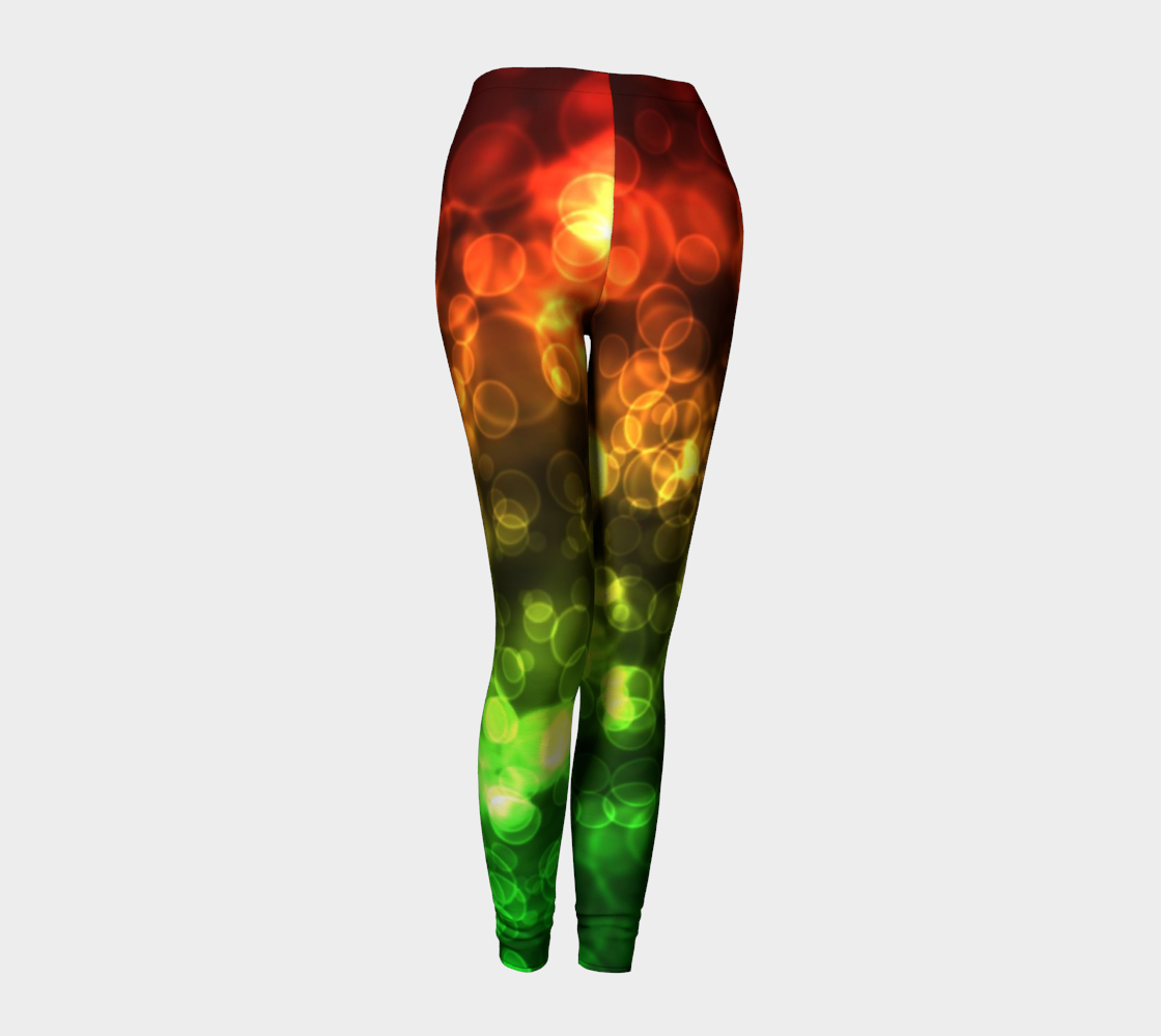 Red Green Bokeh Light Leggings