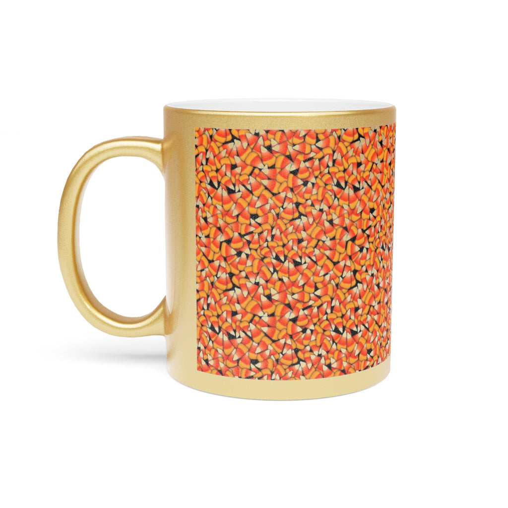 Fall Candy Corn Metallic Mug (Silver / Gold)