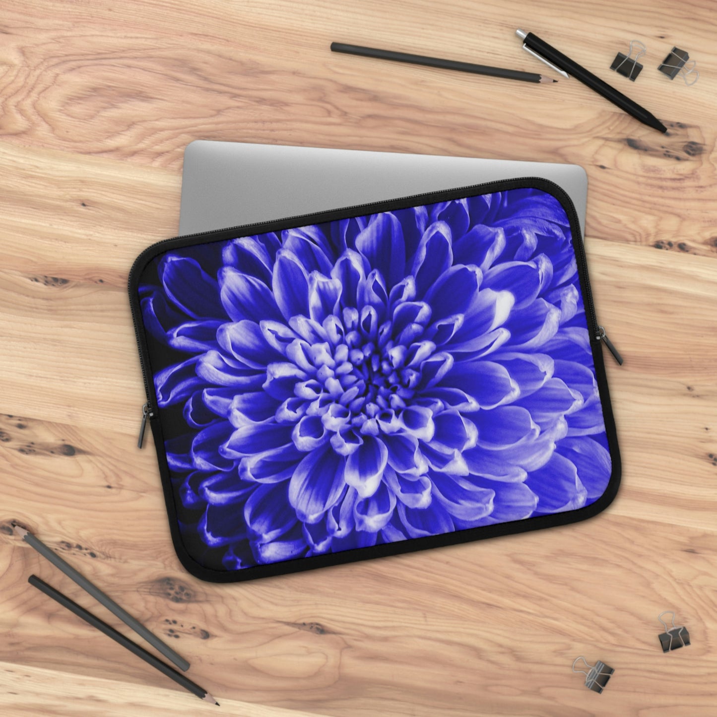 Blue Chrysanthemum Laptop Sleeve