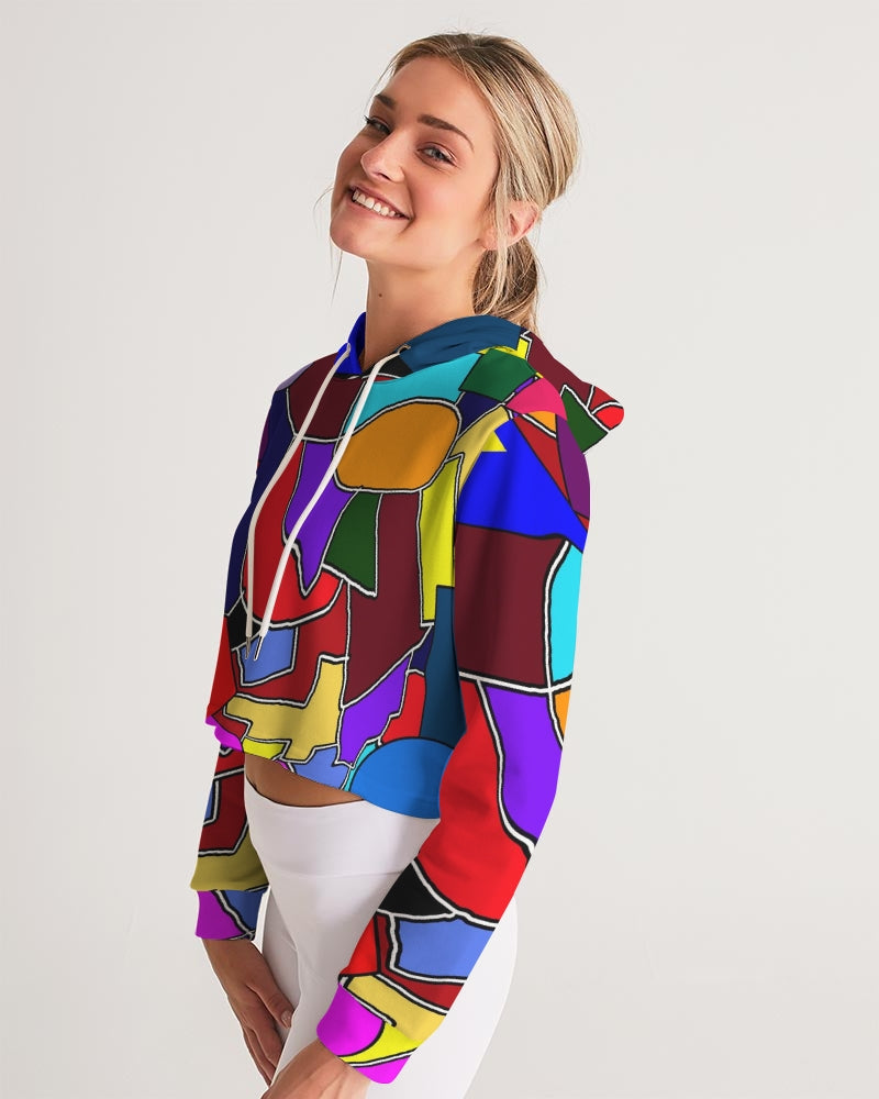 Crazy Color Abstract Women's Cropped Hoodie