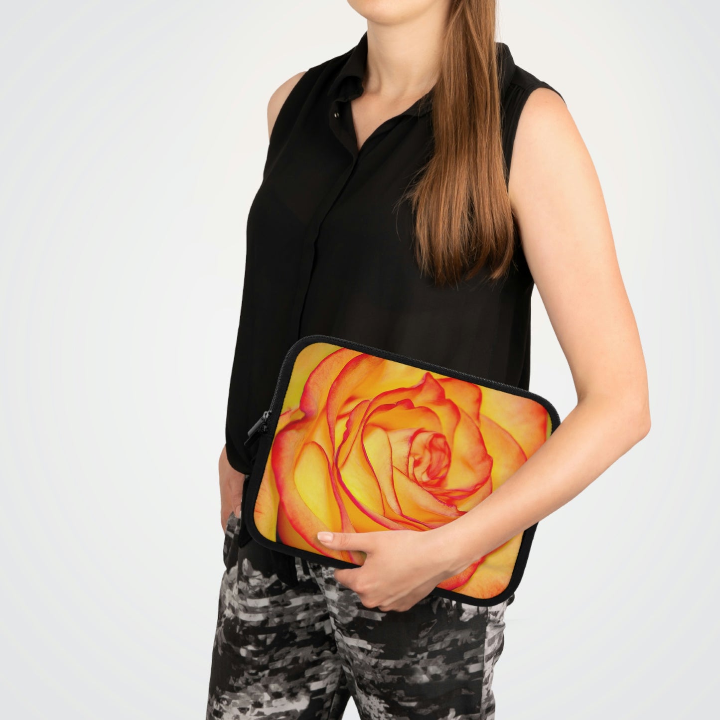 Bright Orange Rose Laptop Sleeve