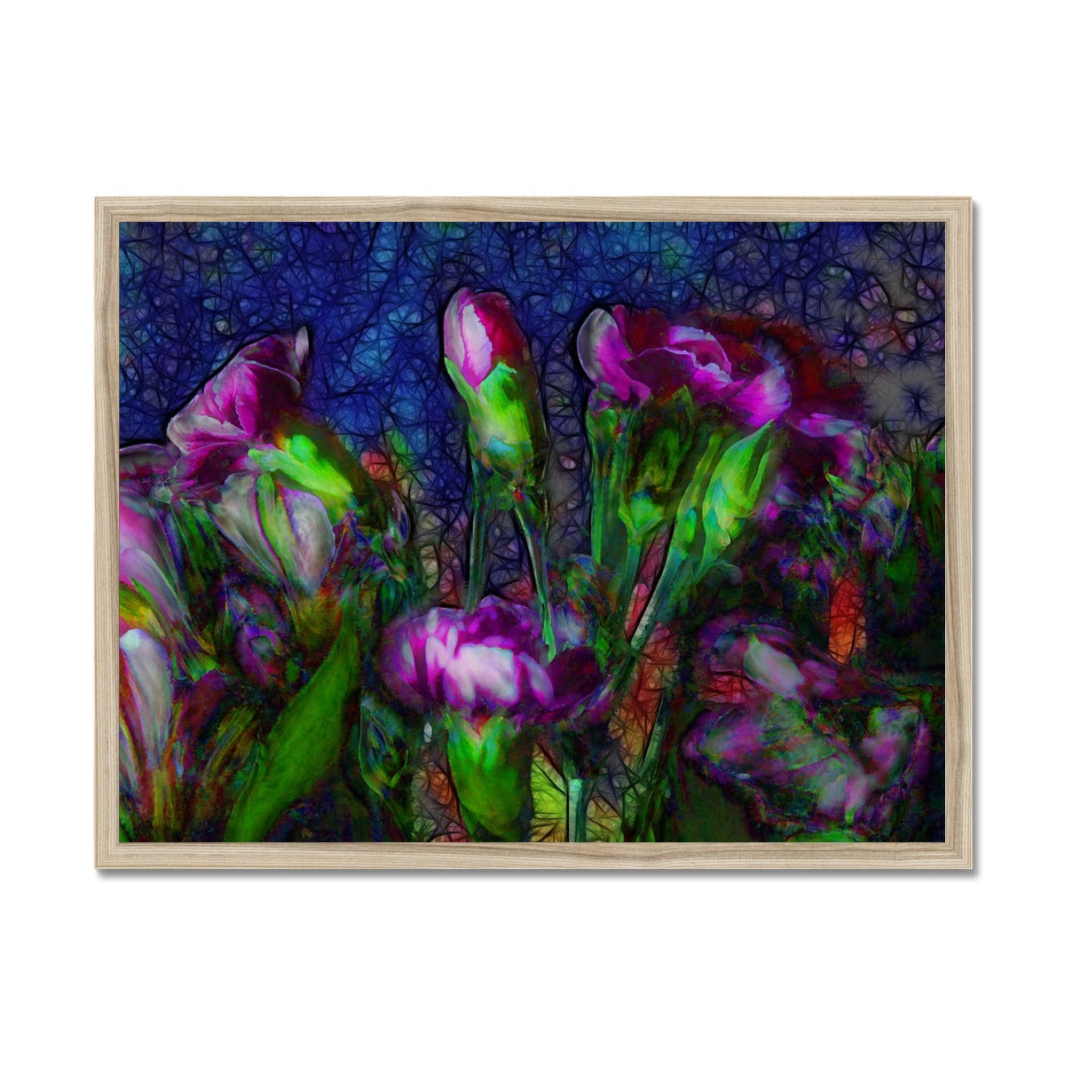 Abstract Pink Carnations Framed Print
