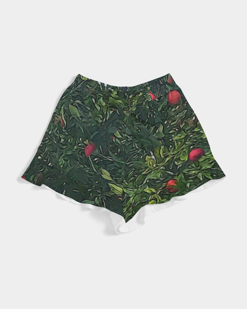 Apple Tree Close Up Women's Ruffle Shorts