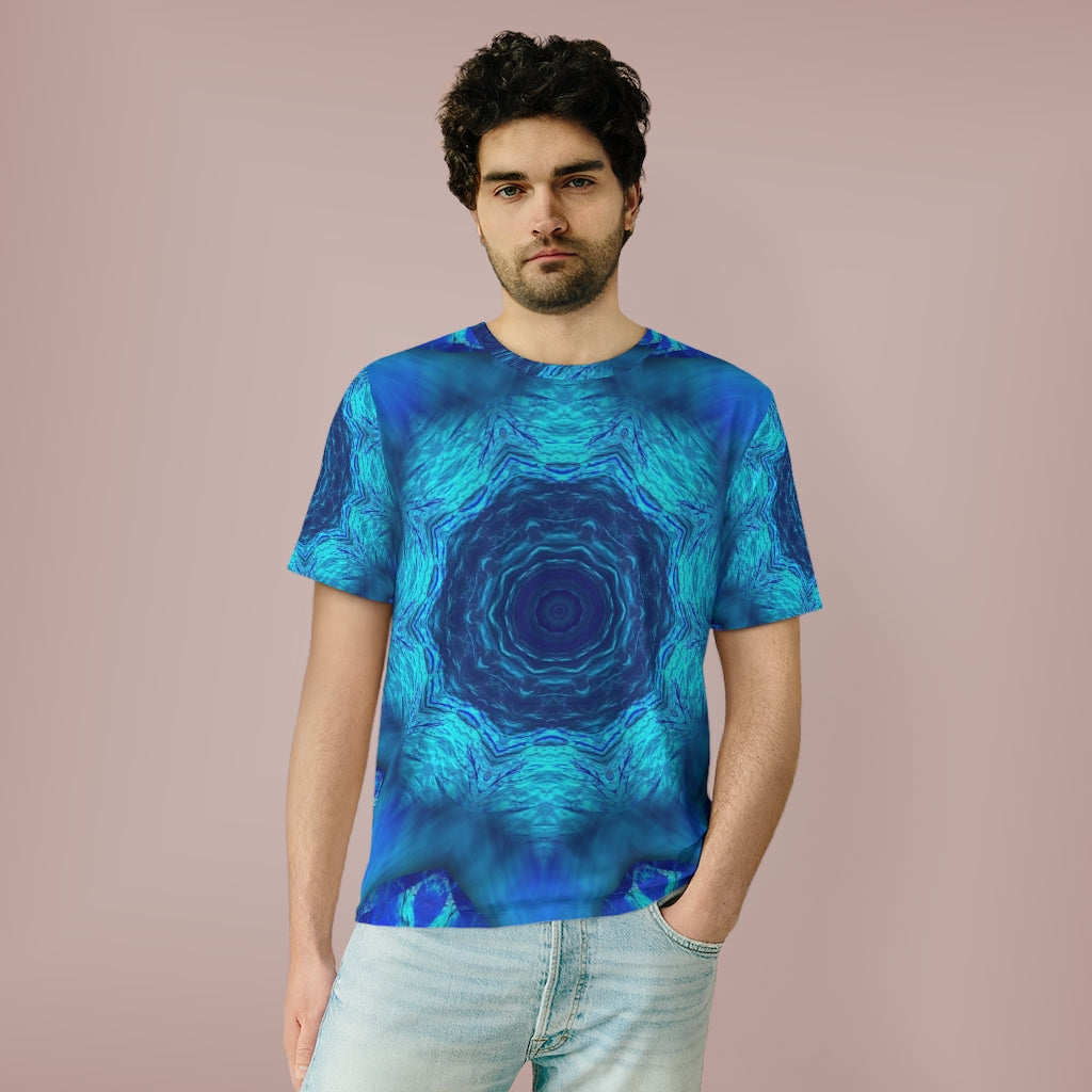 Blue Water Kaleidoscope Unisex AOP Cut & Sew T-Shirt