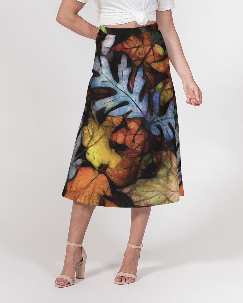 Mid October Leaves Women's A-Line Midi Skirt