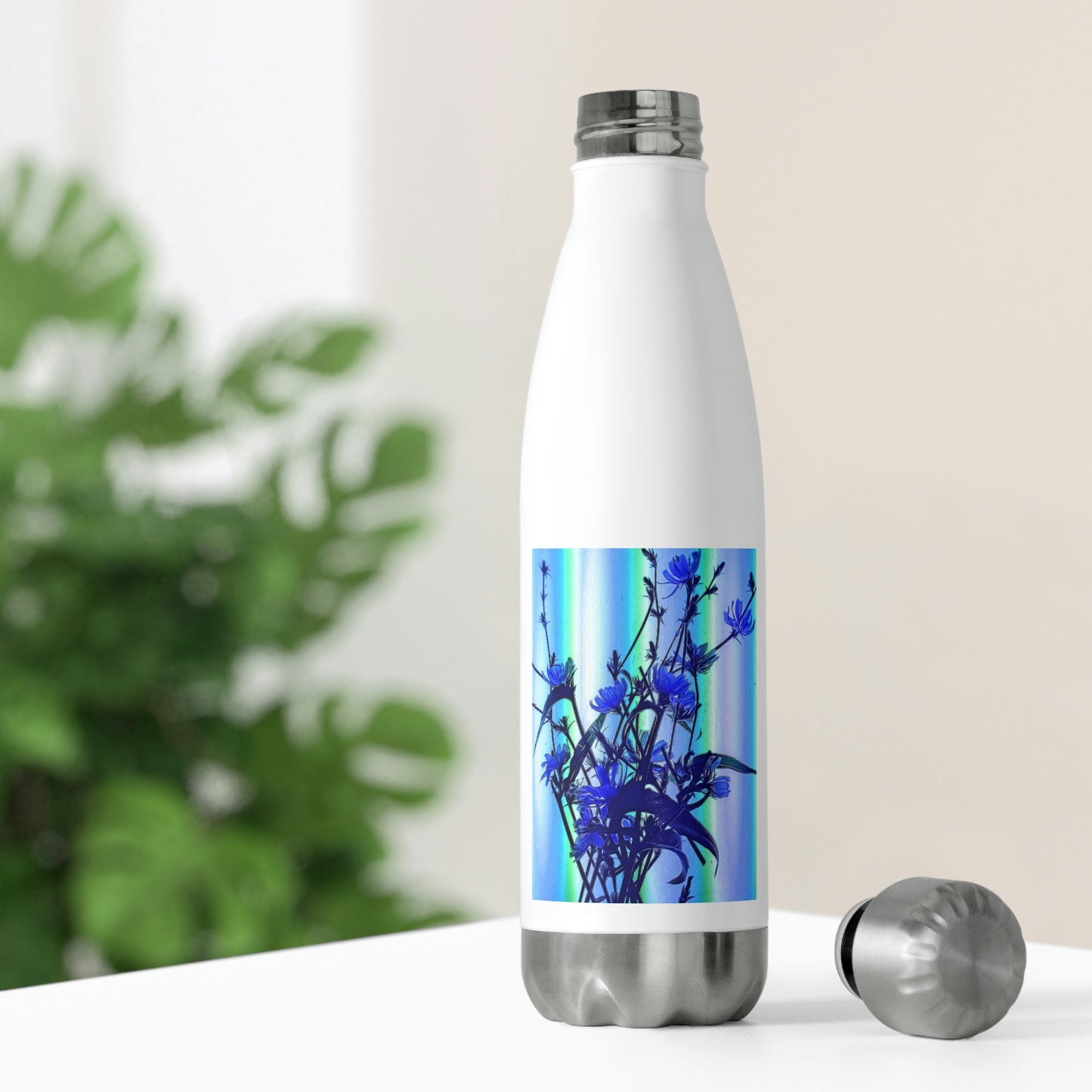 blue Wildflowers on Backlight 20oz Insulated Bottle