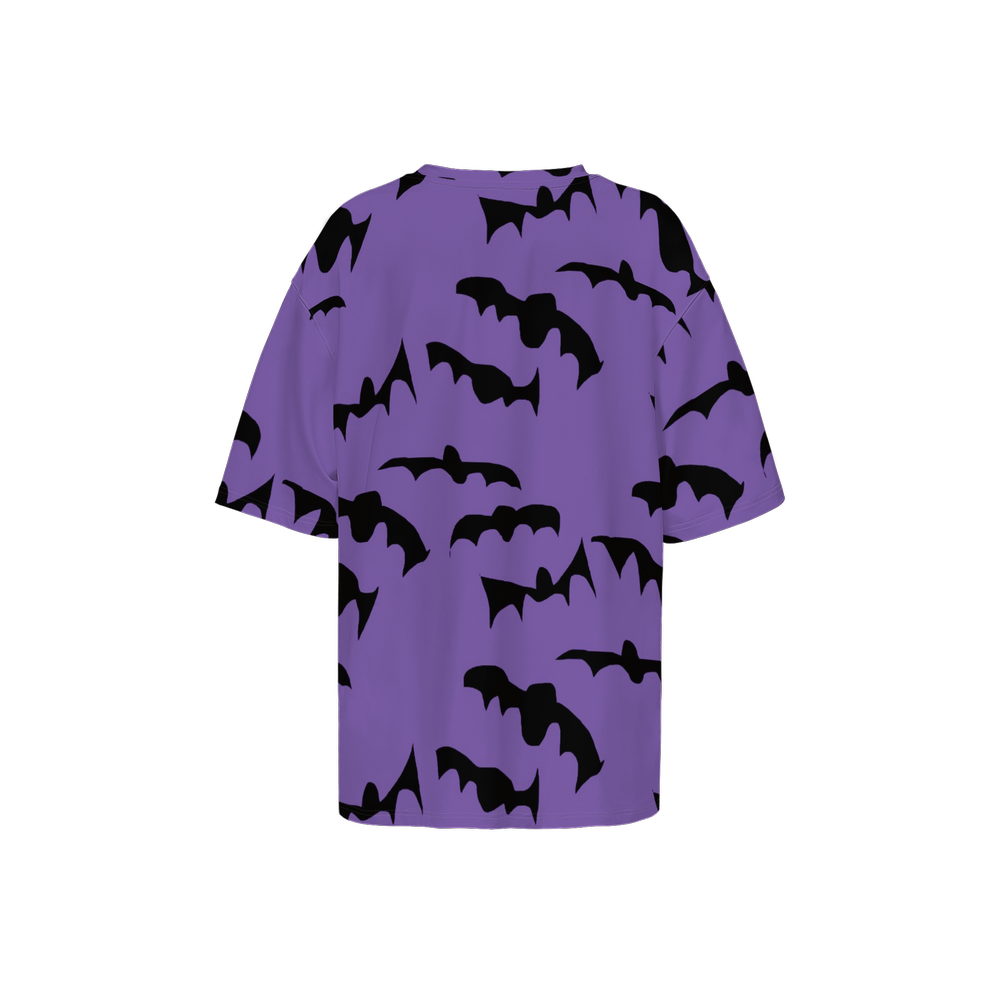 Bats Pattern Women’s Oversized Short-Sleeve T-Shirt-Heavyweight 225g