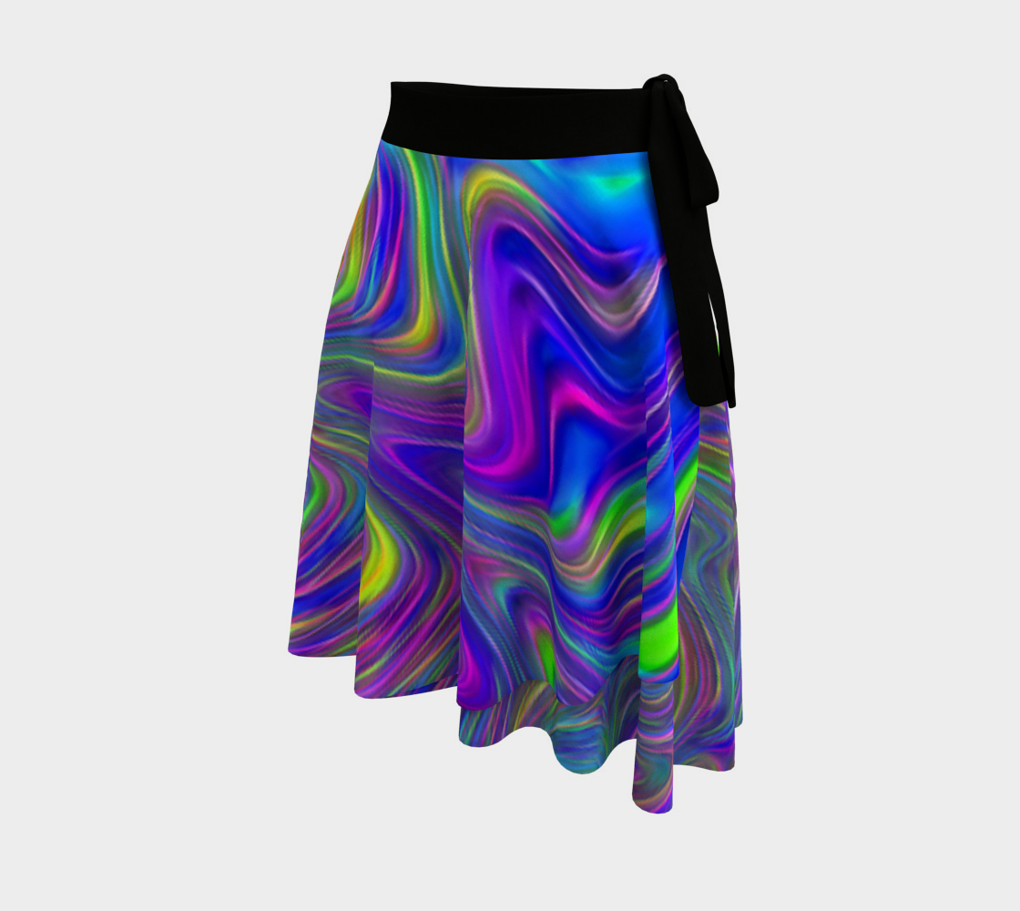 Abstract In Blue Wrap Skirt