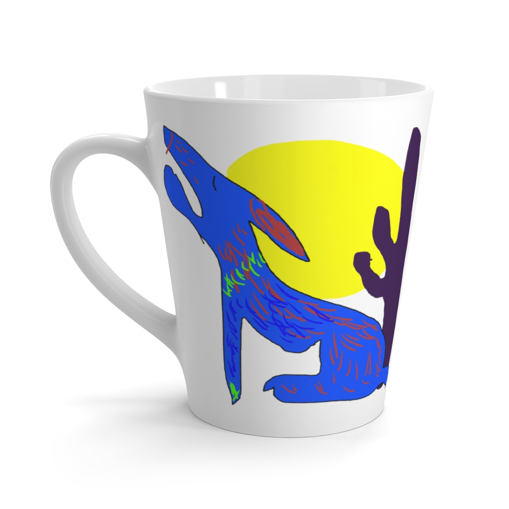 Blue Coyote Latte mug