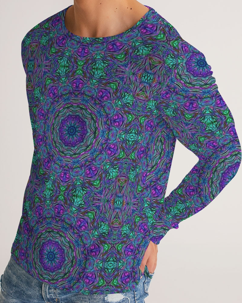 Blue Green Purple Kaleidoscope Men's Long Sleeve Tee