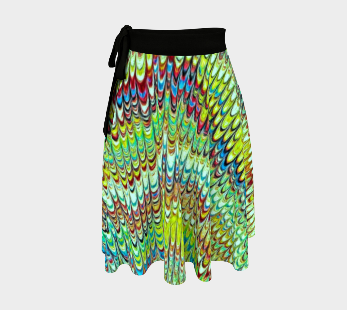 Cool Green Marbled Wrap Skirt