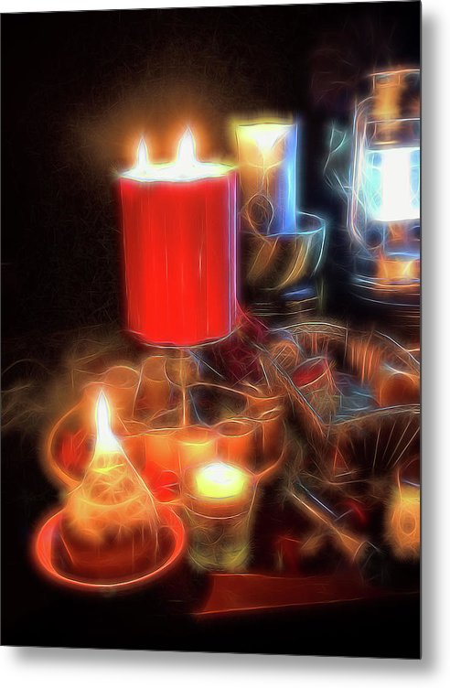 Candle Still Life - Metal Print