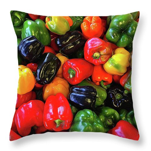 Colorful Bell Peppers - Throw Pillow