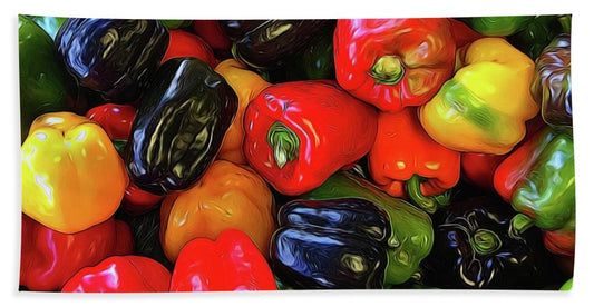 Colorful Bell Peppers - Beach Towel