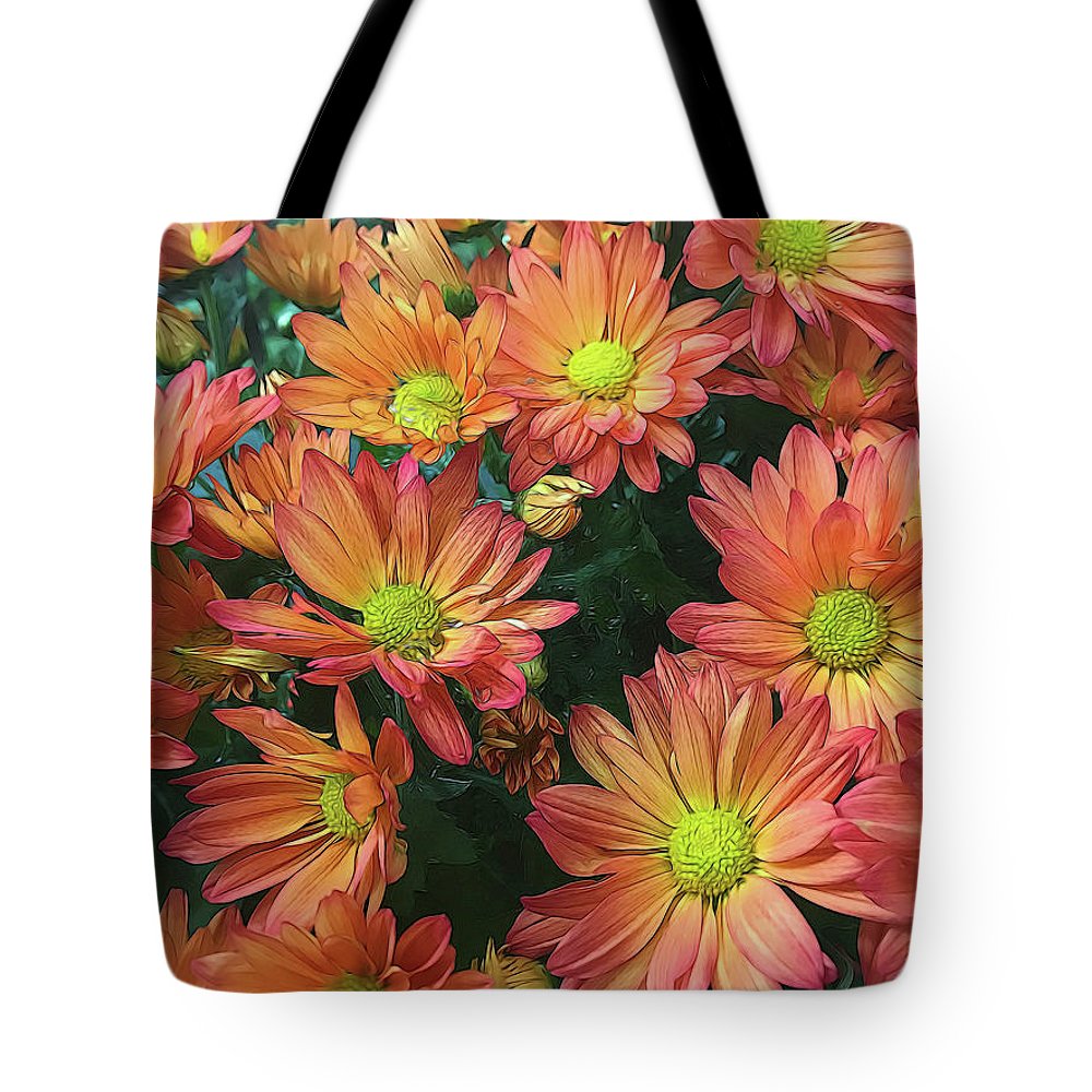 Cream and Pink Fall Flowers - Tote Bag