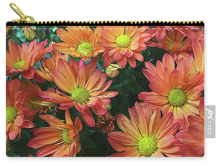 Cream and Pink Fall Flowers - Carry-All Pouch