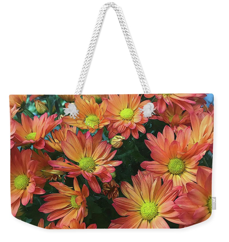 Cream and Pink Fall Flowers - Weekender Tote Bag