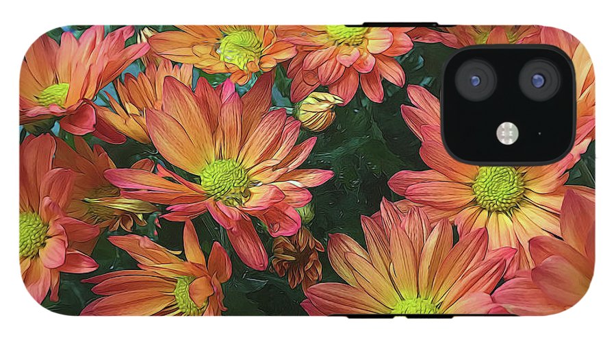 Cream and Pink Fall Flowers #1 - Phone Case