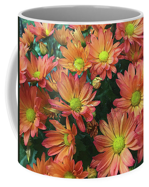 Cream and Pink Fall Flowers - Mug