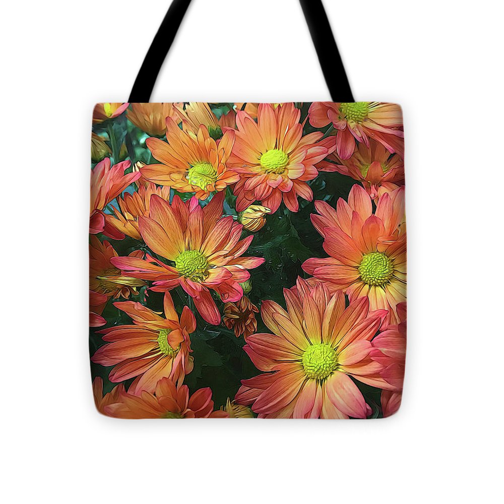 Cream and Pink Fall Flowers - Tote Bag