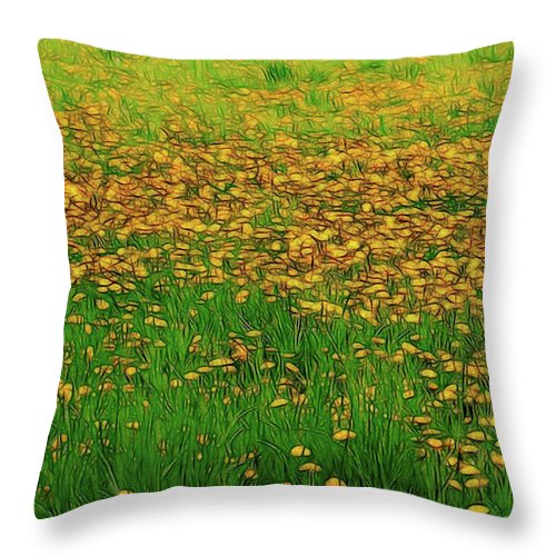 Dandelion Field - Throw Pillow