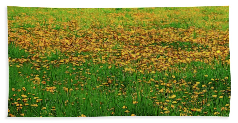 Dandelion Field - Bath Towel