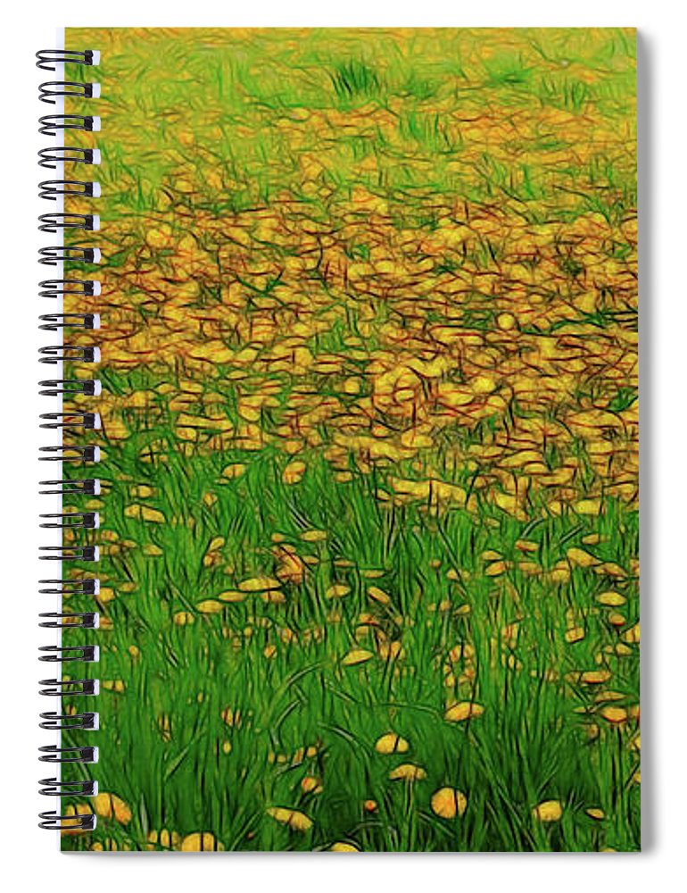 Dandelion Field - Spiral Notebook