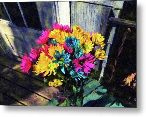 Flowers At The Door - Metal Print